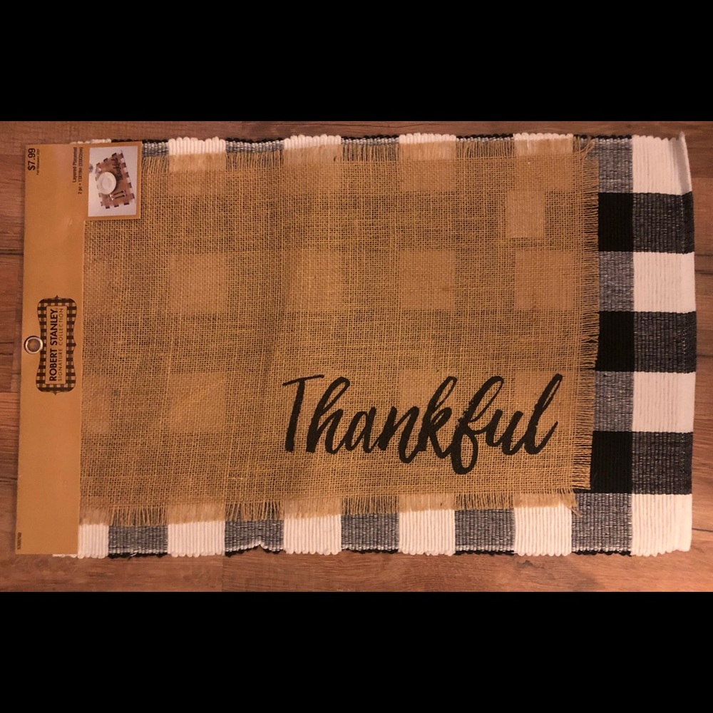 Thankful layered placemat set of 4